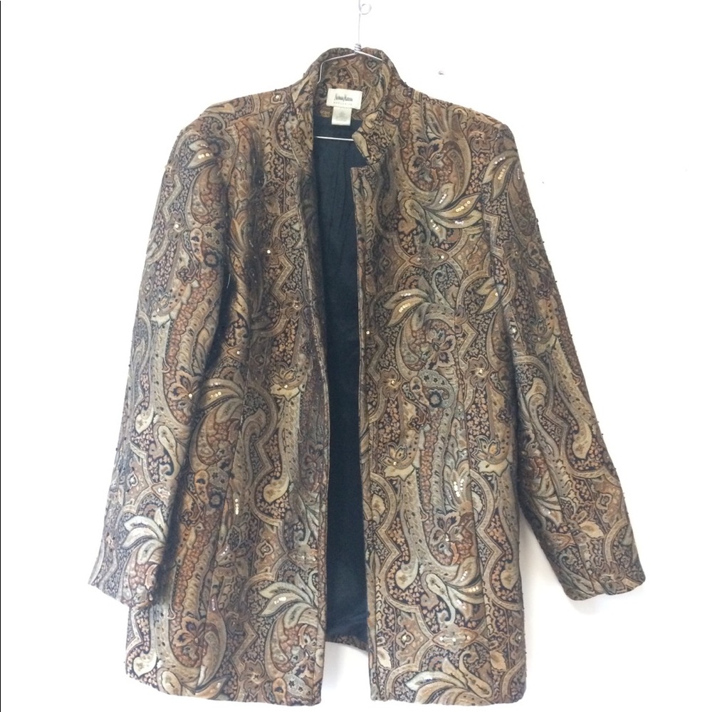 Neiman Marcus gold long line jacket